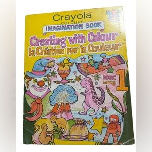 3/$20 Crayola Imagination colouring book Book - vintage 1980s unused bilingual